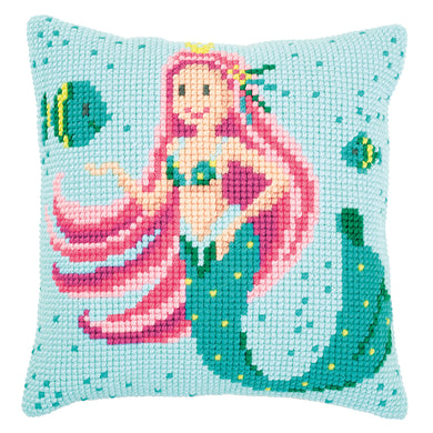 Mermaid Cross Stitch Cushion Front Kit