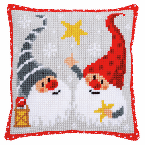 Christmas Gnomes II Cross Stitch Cushion Front Kit