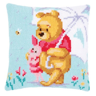 Winnie in the Rain Cross Stitch Cushion Front Kit