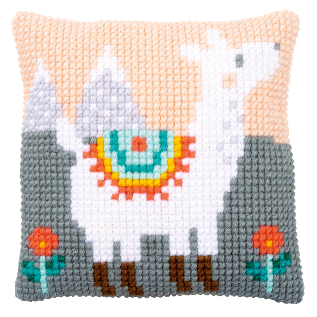 Lovely Llama Cross Stitch Cushion Front Kit