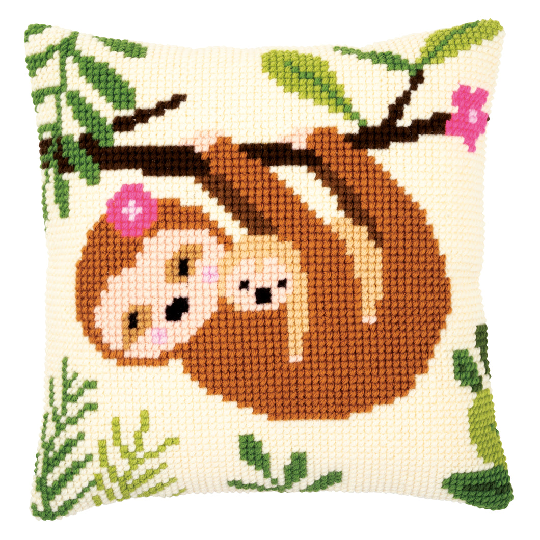 Sloth Cross Stitch Cushion Front Kit