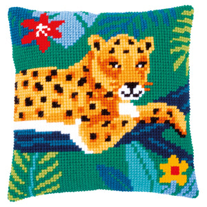 Leopard Cross Stitch Cushion Front Kit