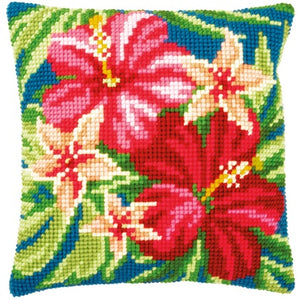 Botanical Flowers Cross Stitch Cushion Front Kit