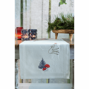 Winter Christmas Landscape Table Runner Embroidery Kit