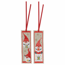Load image into Gallery viewer, Christmas Gnomes - Bookmark Cross Stitch Kit