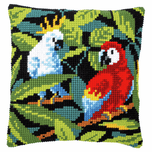 Tropical Birds Cross Stitch Cushion Front Kit