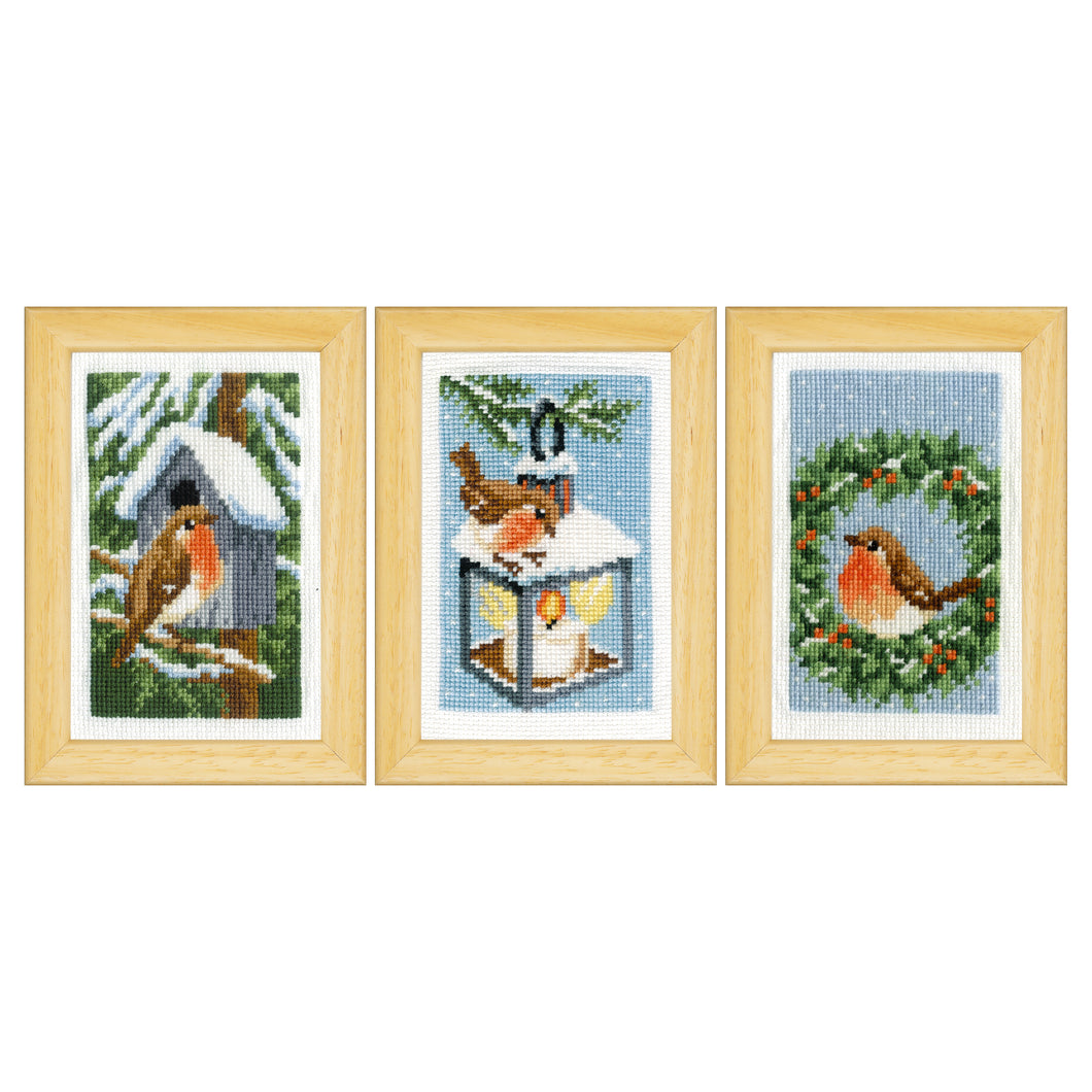 Robins in Winter (Miniatures) Cross Stitch Kit
