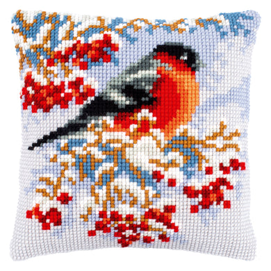 Goldfinch in Winter Cross Stitch Cushion Front Kit