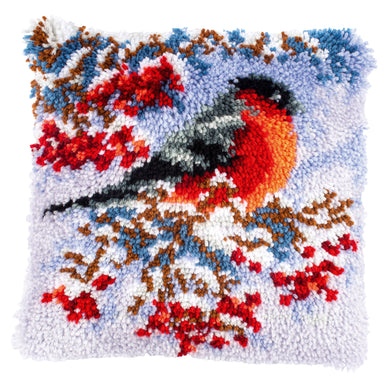 Goldfinch in Winter - Latch Hook Cushion Front Kit