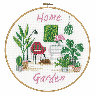 Home Garden Cross Stitch Kit with Hoop
