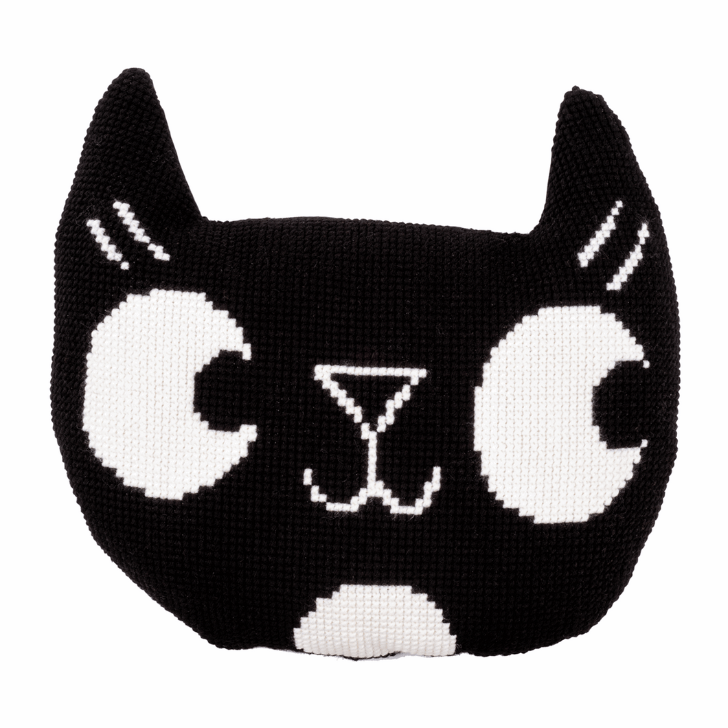 Black Cat Cross Stitch Cushion Kit