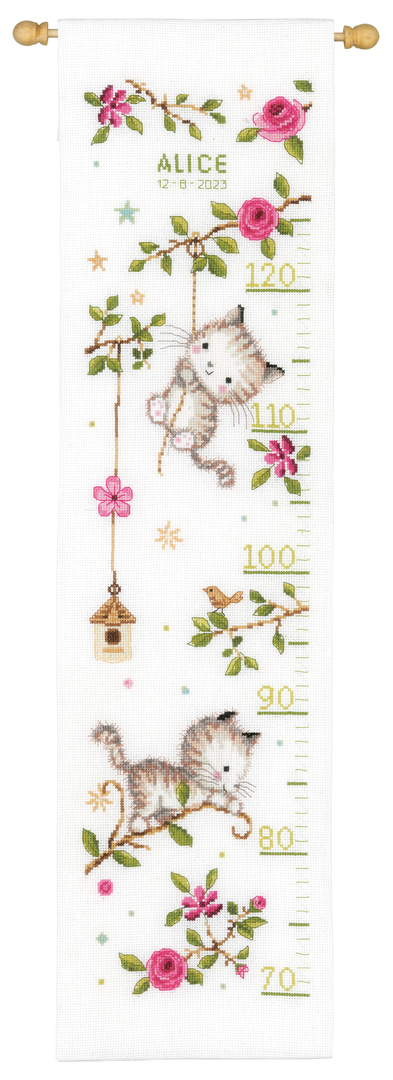 Cheeky Kitten - Height Chart - Cross Stitch Kit
