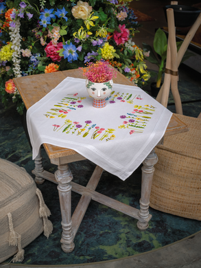 Spring Flowers Tablecloth Embroidery Kit