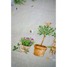 Load image into Gallery viewer, Garden Equipment (Linen) Tablecloth Embroidery Kit
