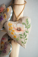 Load image into Gallery viewer, Wildflowers Deco Heart - Cross Stitch Kit