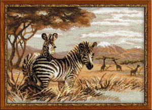Zebras in the Savannah Cross Stitch Kit