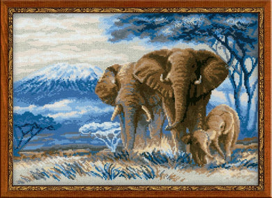 Elephants in the Savannah Cross Stitch Kit