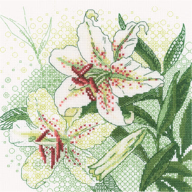 White Lilies Cross Stitch Kit