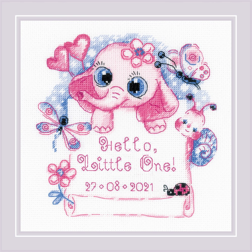 Hello Little One (Pink) Cross Stitch Kit