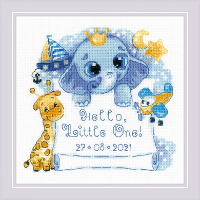 Hello Little One (Blue) Cross Stitch Kit
