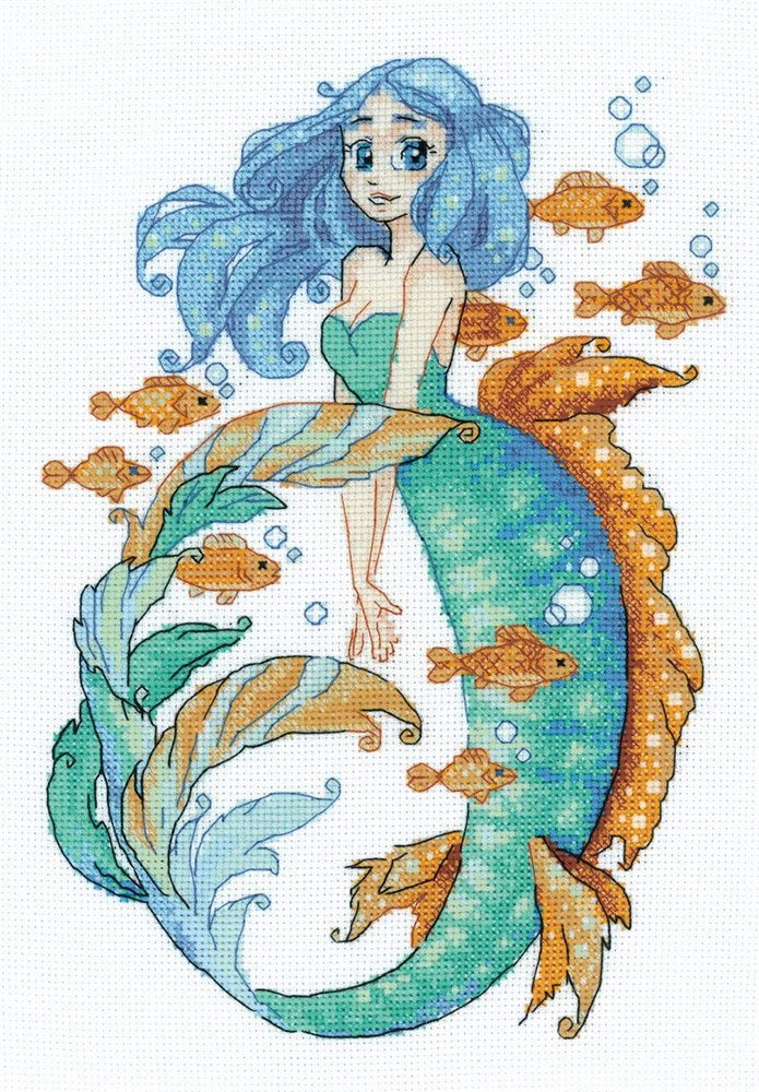 Little Mermaid Aquamarine Cross Stitch Kit