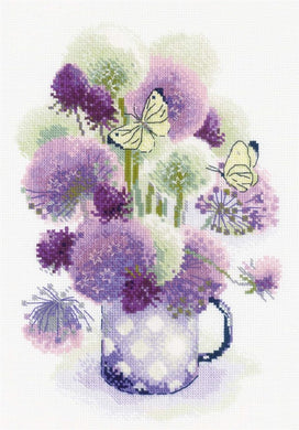 Purple Allium Cross Stitch Kit