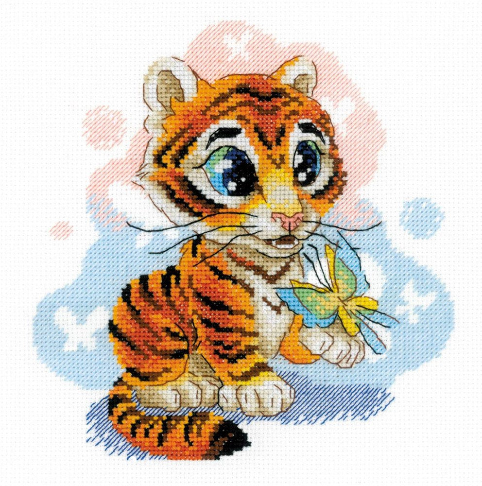 Curious Little Tiger Cross Stitch Kit