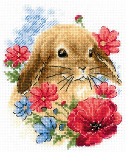 Bunny in Flowers Cross Stitch Kit