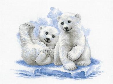 Bear Cubs on Ice Cross Stitch Kit