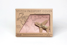Load image into Gallery viewer, Stitch Where You&#39;ve Been Passport Cover Kit - Pink Leather