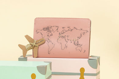 Stitch Where You've Been Passport Cover Kit - Pink Leather