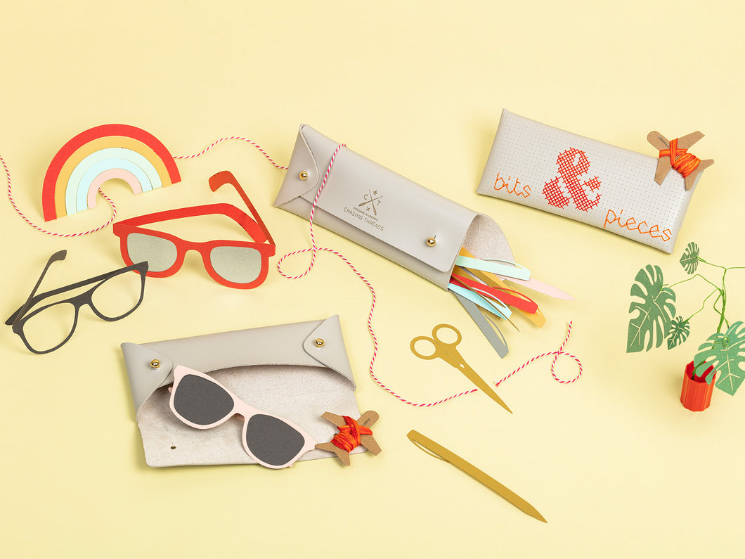 Stitch Glasses / Pencil Case - Navy DIY cross stitch kit – Wyllo