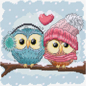 Two Cute Owls Cross Stitch Kit