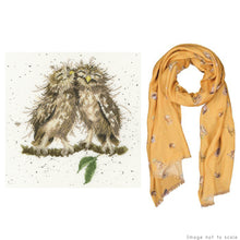 Load image into Gallery viewer, Birds of a Feather Gift Set - Cross Stitch Kit &amp; Mustard Woodlands Scarf
