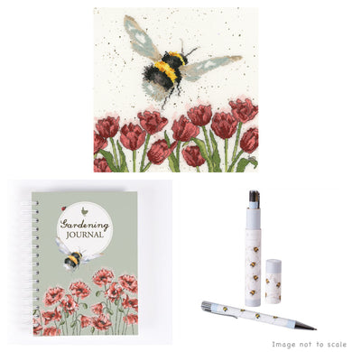 Flight of the Bumblebee Gift Set - Cross Stitch Kit, Garden Journal & Pen