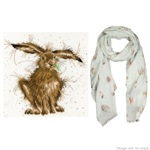 Hare Brained Gift Set - Cross Stitch Kit & Woodland Scarf