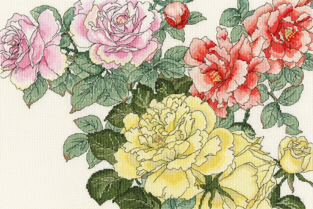 Rose Blooms Cross Stitch Kit
