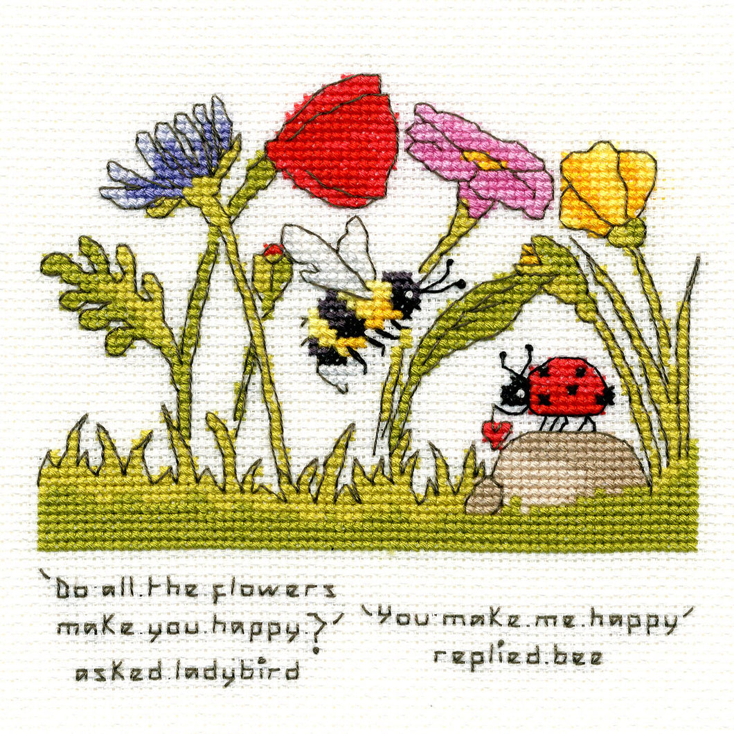 You Make Me Happy - Ladybird and Bee - Cross Stitch Kit