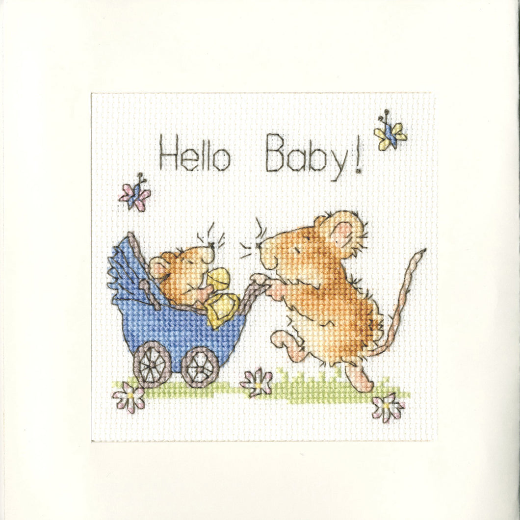 Hello Baby! Cross Stitch Kit - Greetings Card