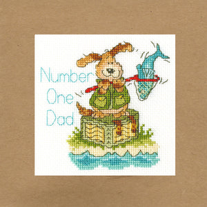 Number One Dad Cross Stitch Kit - Greetings Card