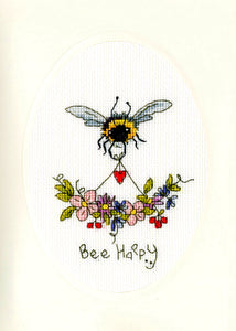 Bee Happy - Greeting Card Cross Stitch Kit