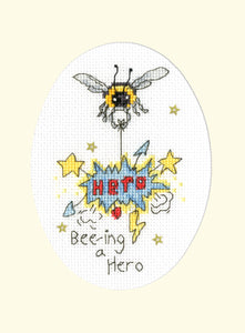 Bee-ing A Hero - Greeting Card Cross Stitch Kit