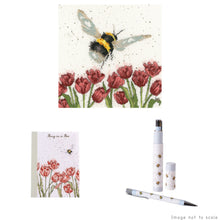 Load image into Gallery viewer, Flight of the Bumblebee Gift Set - Cross Stitch Kit, A6 Notebook &amp; Pen