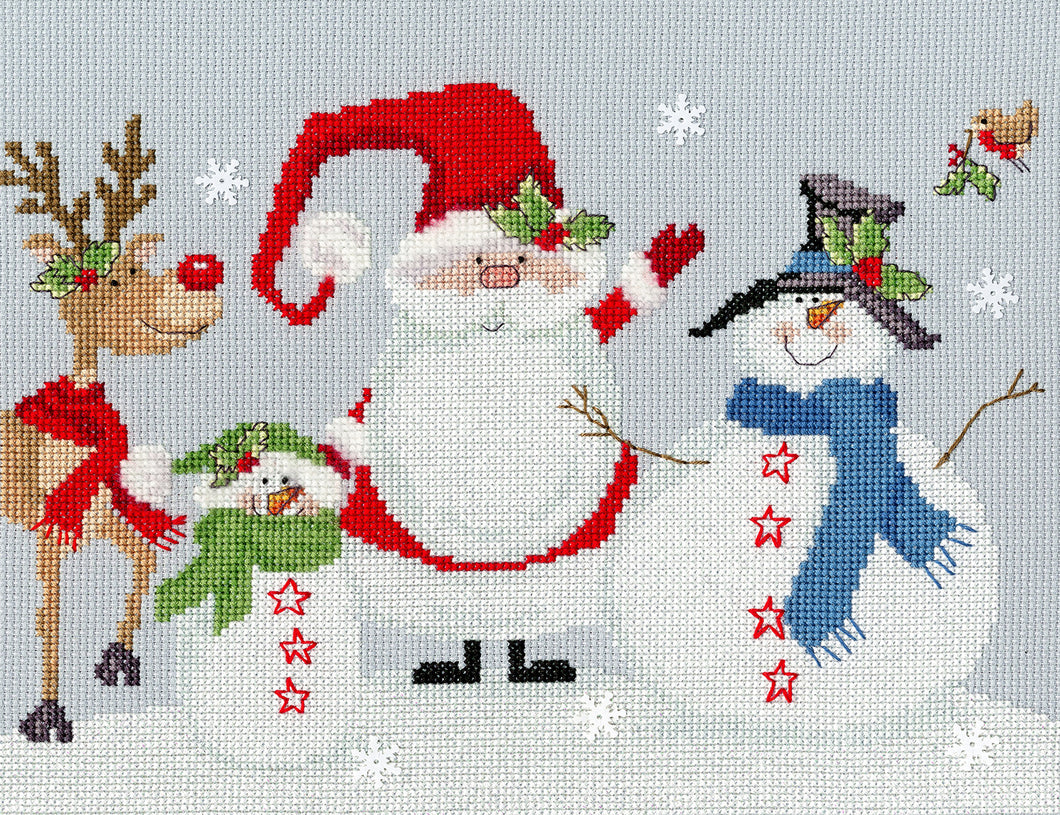 Snowy Friends Cross Stitch Kit