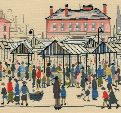 Market Scene (Lowry) Cross Stitch Kit