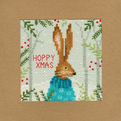 Xmas Hare Christmas Card Cross Stitch Kit