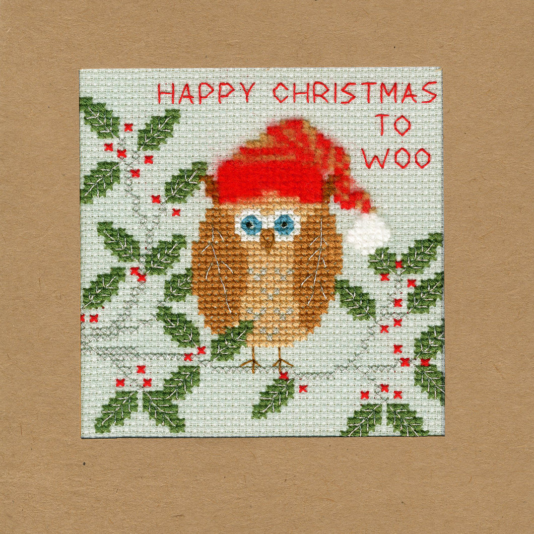 Xmas Owl Christmas Card Cross Stitch Kit