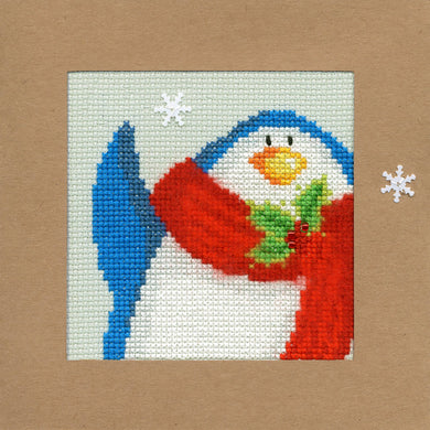 Snowy Penguin Christmas Card Cross Stitch Kit