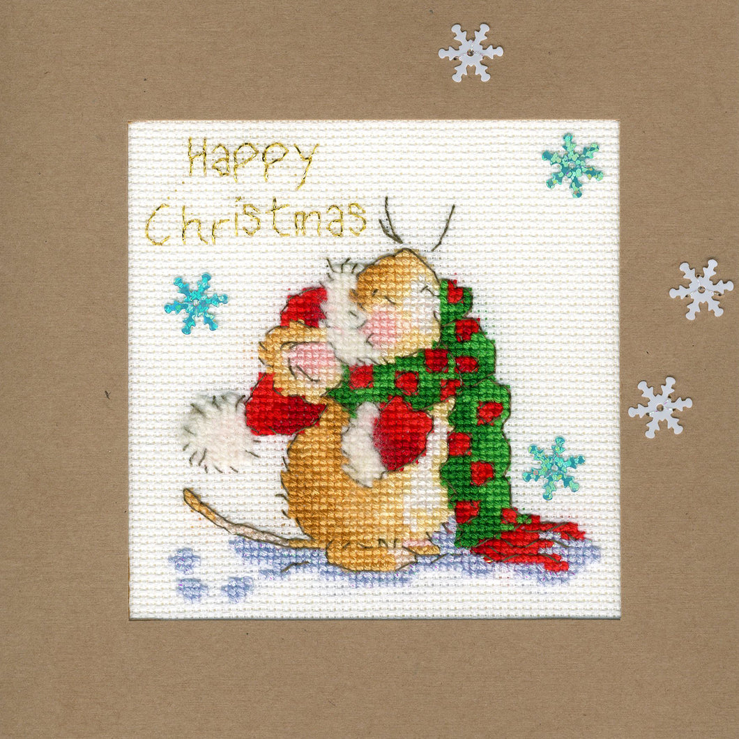 Counting Snowflakes Christmas Card Cross Stitch Kit
