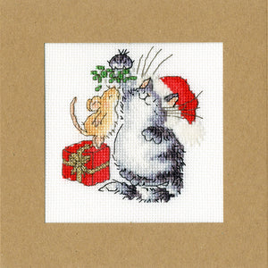 Under the Mistletoe Christmas Card Cross Stitch Kit